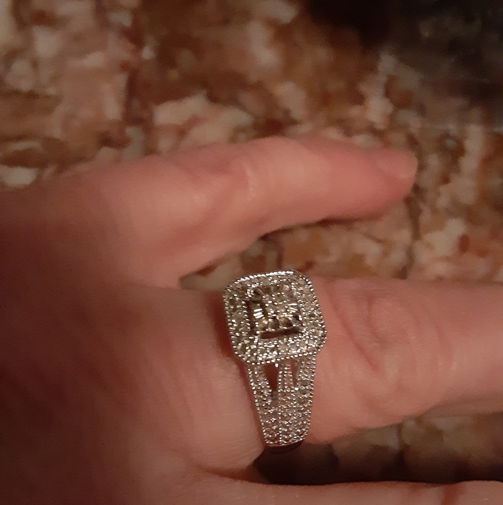 Sterling vintage style diamond ring 7 - Picture 3 of 4
